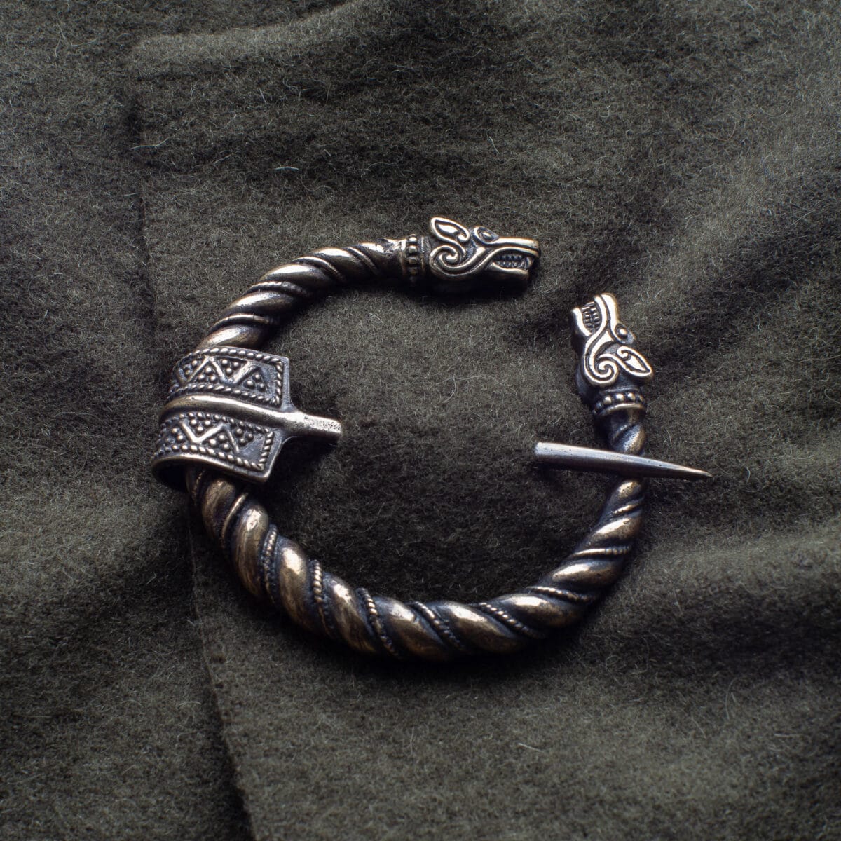 Wolf Heads Medieval Fibula Brooch - Image 7