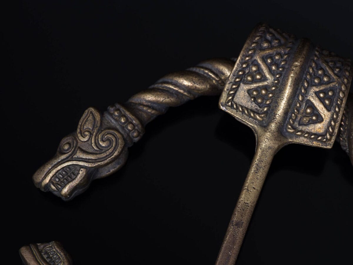 Wolf Heads Medieval Fibula Brooch - Image 3