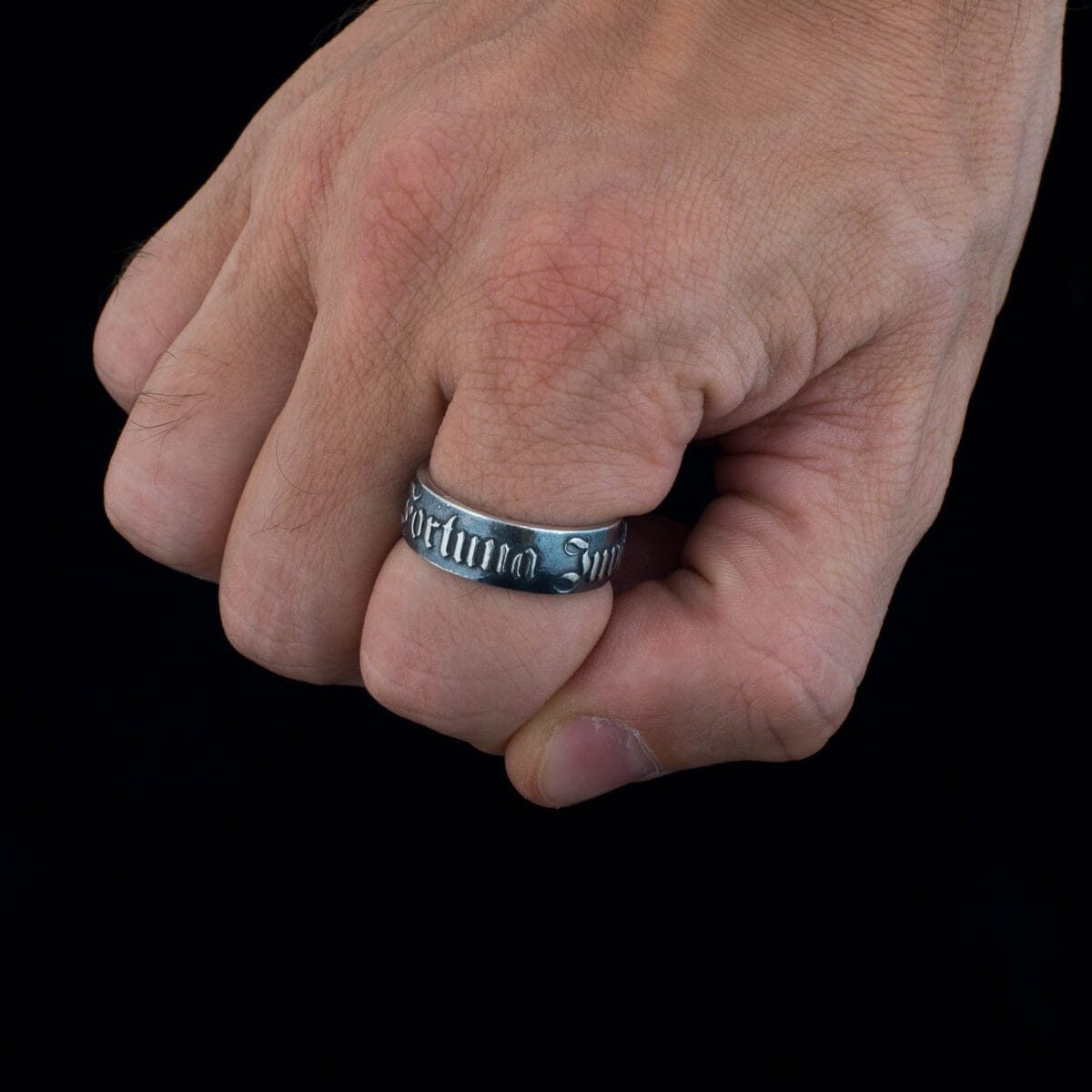Audaces Fortuna Juvat latin phrase ring - Image 4