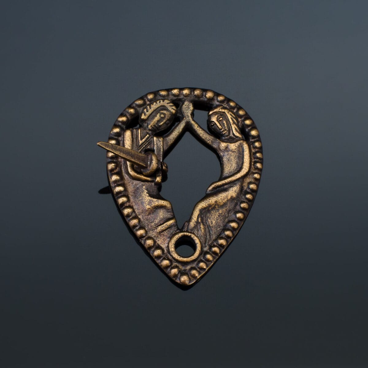 Tristan and Iseult Medieval Fibula Brooch - Image 3