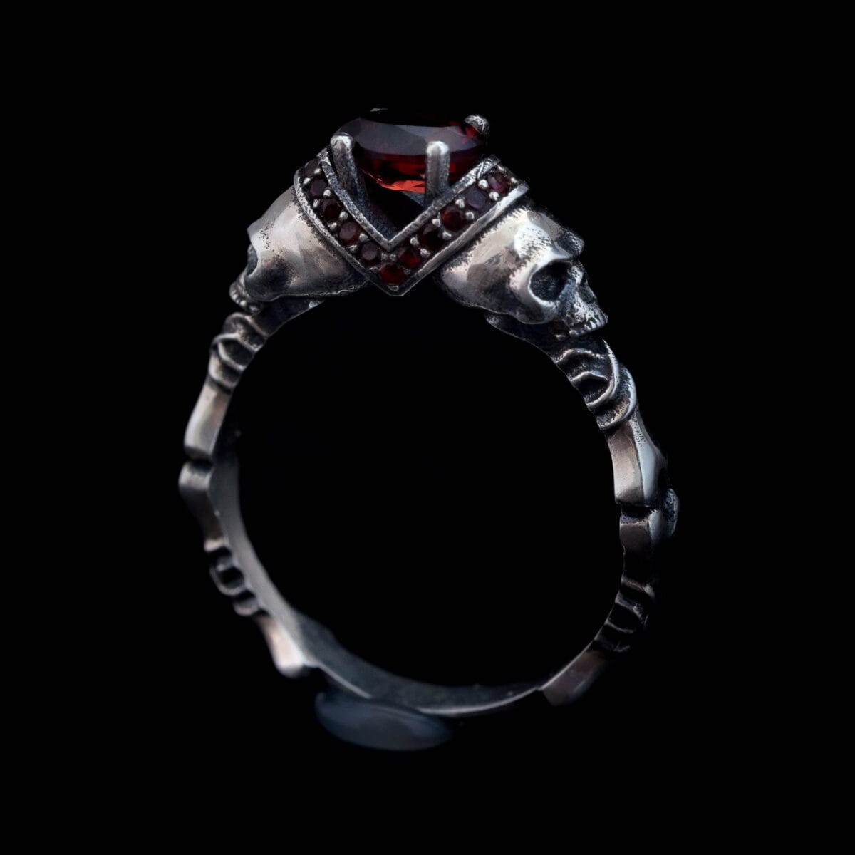 Human Skull Ring Skull in Crown Stacking Ring - Image 1