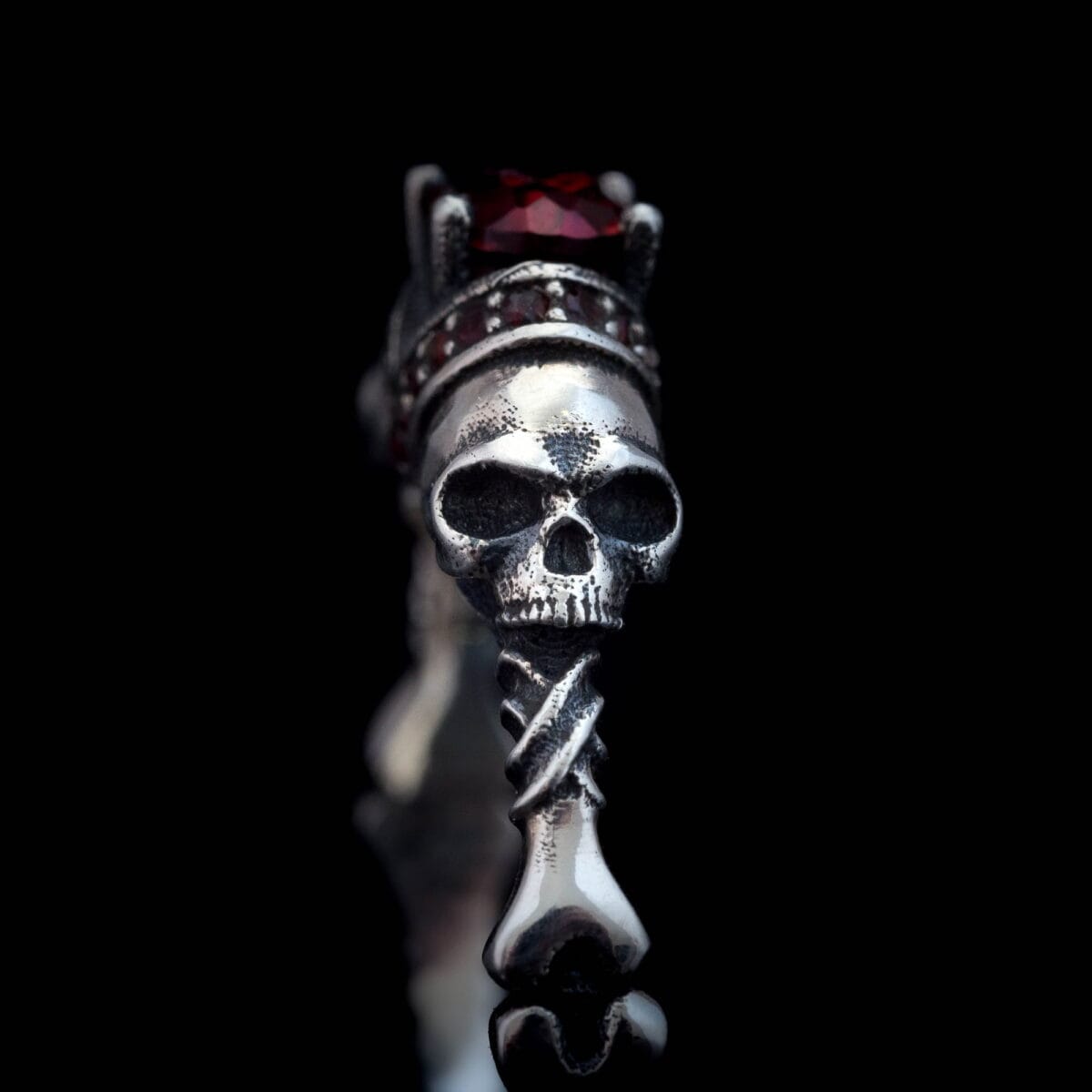 Skull in Crown Stacking Ring - Image 5
