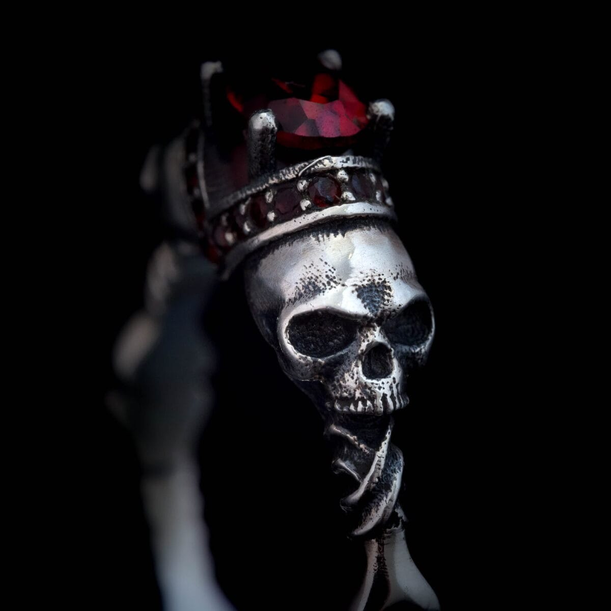 Skull in Crown Stacking Ring - Image 6