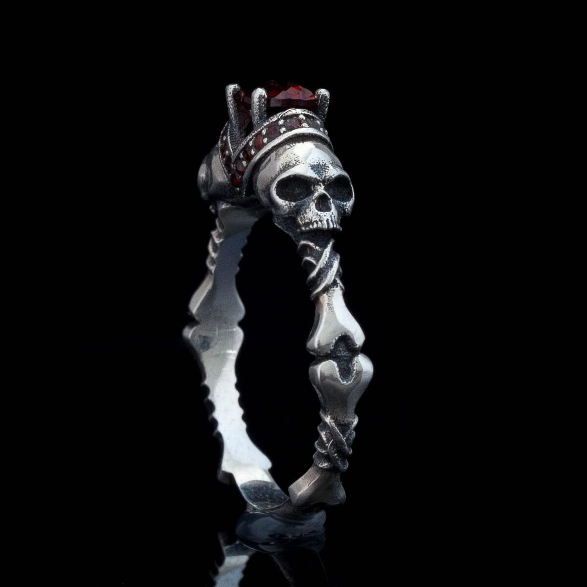 Skull in Crown Stacking Ring - Image 7