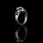 Panther Ring. Black panther. Attacking panther