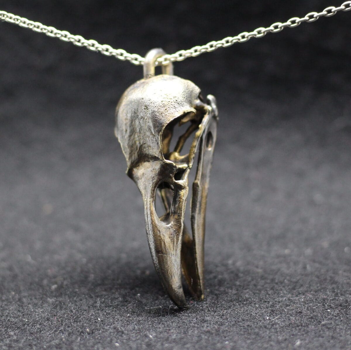 Big anatomically raven crow skull pendant - Image 2