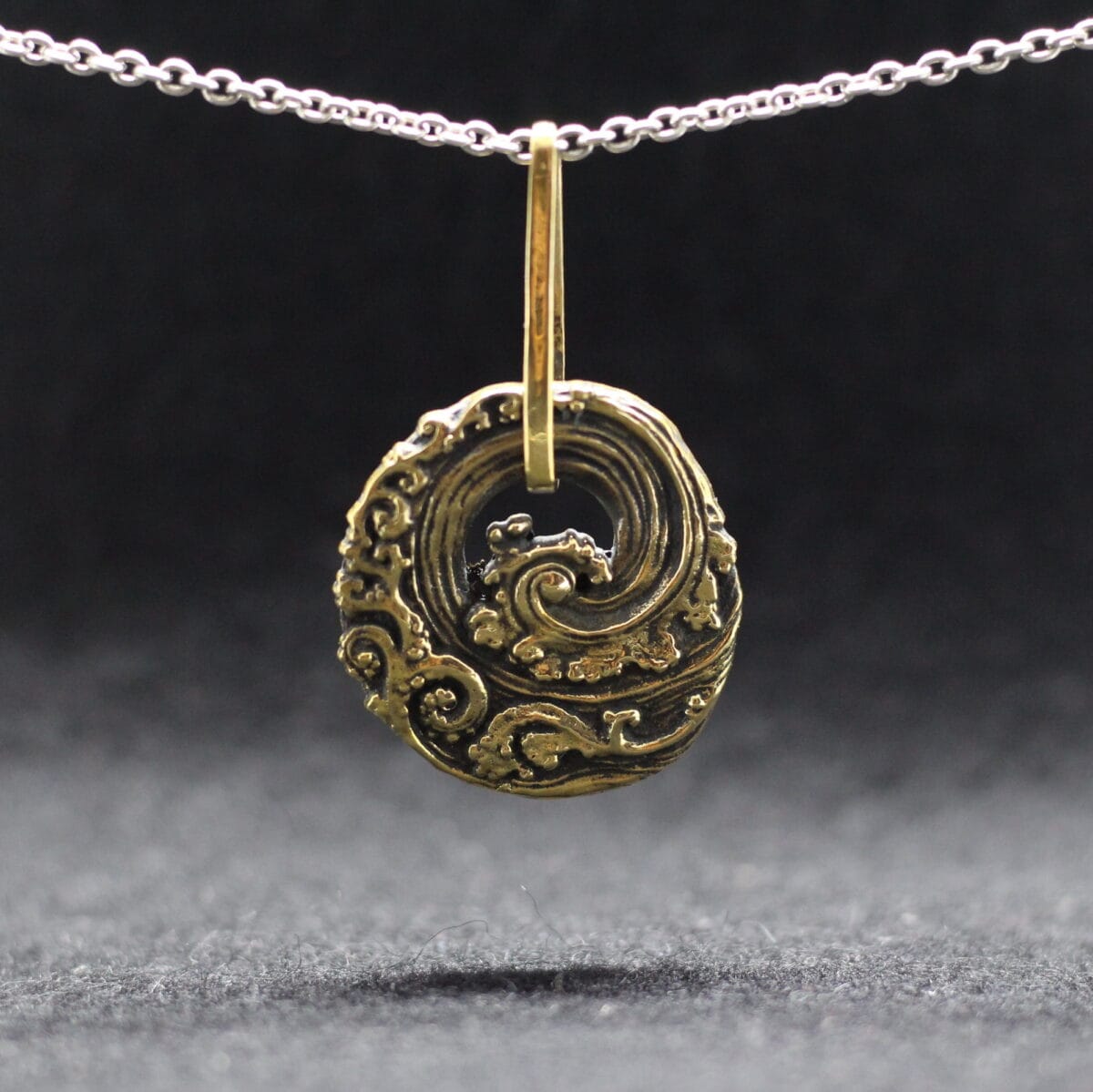 Ocean sea storm wave symbol pendant - Image 1