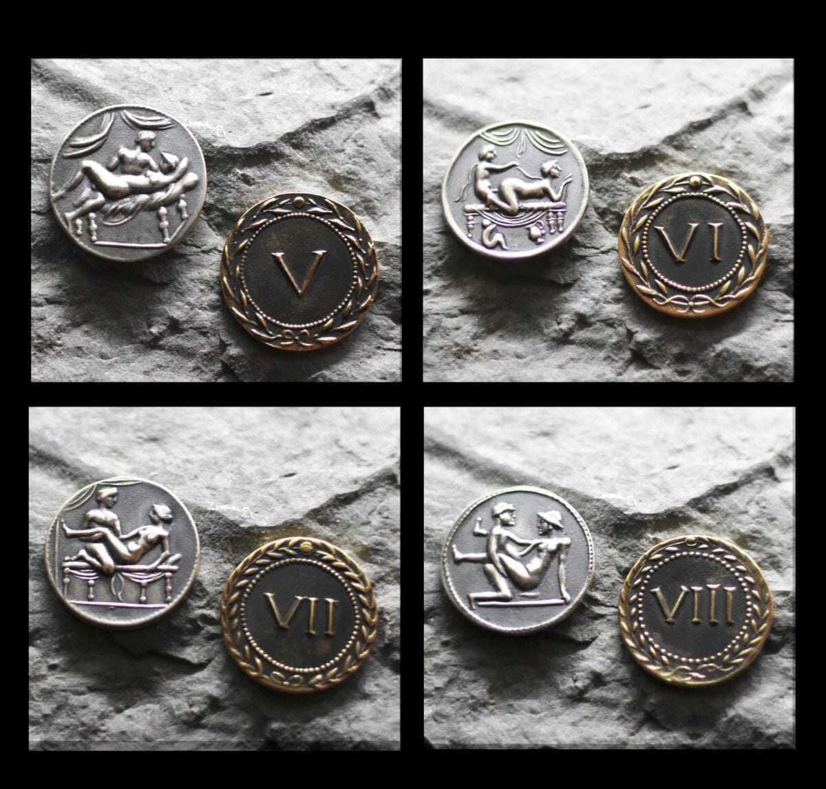Spintria coin REPLICA ring - Roman Empire brothel erotic tokens. ANY 16 TYPE of known coins. - Image 3